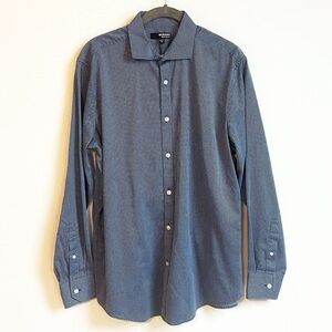 NEW Murano Liquid Luxury Long Sleeve Button Down Men’s Dress Shirt medium Blue